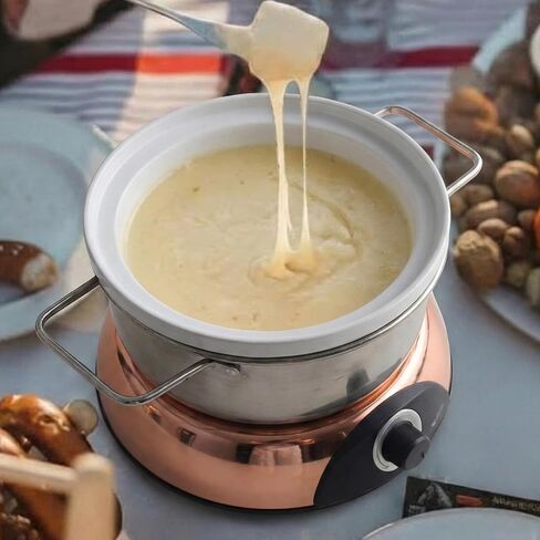 Artestia Swiss Design 1500W Electric Fondue Pot Set for Melting Chocolate Cheese Pot Sets with Temperature Control for Oil Broth Fondue Party, 8 Colored Fondue Forks in Kuwait