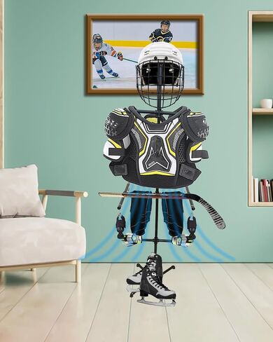 Hockey Equipment Drying Rack,Heavy Duty Metal Sports Hockey Gear Drying Rack,Ice Hockey Drying Rack for Hockey, Football, Lacrosse Gloves, Pads, Helmets in Kuwait