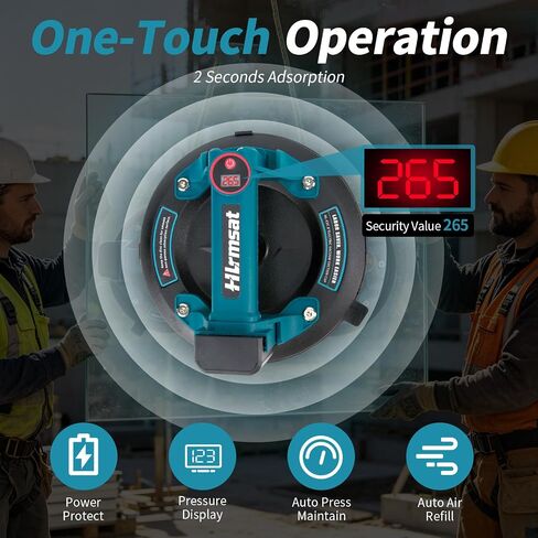 8" Electric Suction Cups for Glass,660 LBS Heavy Duty Tile Suction Cups Lifter with 4×3.0Ah Battery, Auto Start Pump,Display,Vacuum Suction Cup Tool for Lifting Large Glass,Tile,Granite,Metal in Kuwait