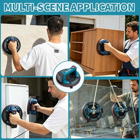 8" Electric Suction Cups for Glass,660 LBS Heavy Duty Tile Suction Cups Lifter with 4×3.0Ah Battery, Auto Start Pump,Display,Vacuum Suction Cup Tool for Lifting Large Glass,Tile,Granite,Metal in Kuwait