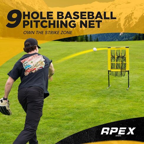 Apex Sports 9 Hole Pitching Target with Adjustable Strike Zone (18" x 23") – Baseball Pitching Accuracy Trainer for Youth, Teens & Adults in Kuwait