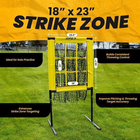 Apex Sports 9 Hole Pitching Target with Adjustable Strike Zone (18" x 23") – Baseball Pitching Accuracy Trainer for Youth, Teens & Adults in Kuwait