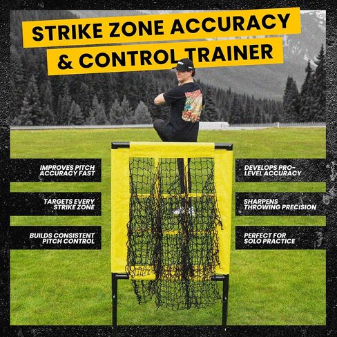 Apex Sports 9 Hole Pitching Target with Adjustable Strike Zone (18" x 23") – Baseball Pitching Accuracy Trainer for Youth, Teens & Adults in Kuwait