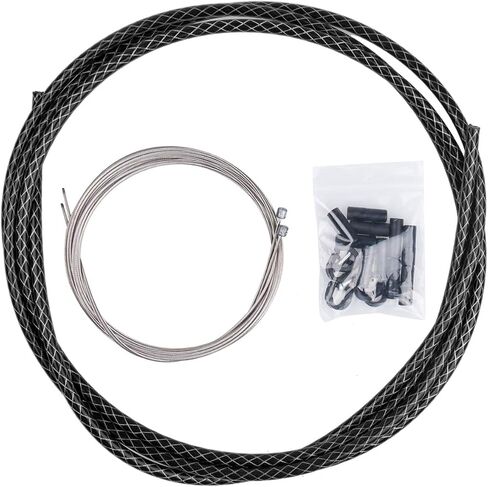 مجموعة كابلات ومبيت Shift/Shifter، مجموعة مبيت كابلات Derailleur المضفرة PTFE للدراجات الجبلية ودراجات الطرق، عالمية، ذهبي/أسود/فضي in Kuwait