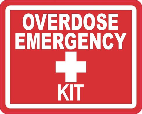 StickerTalk Overdose Emergency Kit Medical Vinyl Sticker, 5 inches by 4 inches in Kuwait
