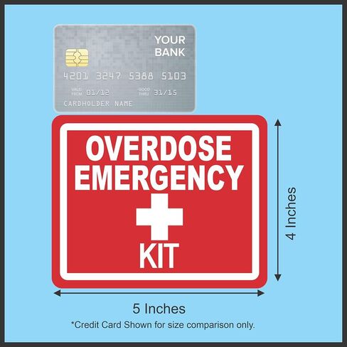 StickerTalk Overdose Emergency Kit Medical Vinyl Sticker, 5 inches by 4 inches in Kuwait