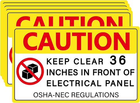 6 PCS Keep Clear 36 Inches in Front of Electrical Panel Stickers Signs,36 Inch Clearance Warning Sign,Bright Yellow Do Not Stack Items Labels for Factory Warehouse Laboratory(6"x 10") in Kuwait