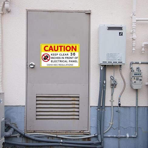 6 PCS Keep Clear 36 Inches in Front of Electrical Panel Stickers Signs,36 Inch Clearance Warning Sign,Bright Yellow Do Not Stack Items Labels for Factory Warehouse Laboratory(6"x 10") in Kuwait