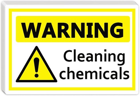 8 Pcs Warning Cleaning Chemicals Safety Sign Labels Vinyl Waterproof Decal Warning Stickers (175x120mm) in Kuwait