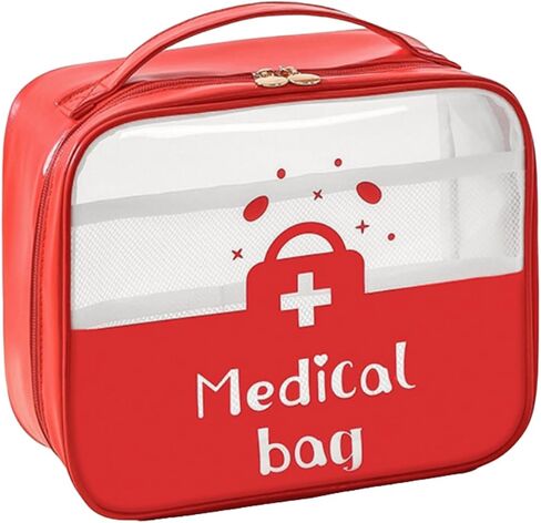 First Aid Bag First Aid Kit Empty Medical Storage Trauma Emergency Bags Customizable for First Aid Kits Car Workshop Sports Outdoors (Red) in Kuwait