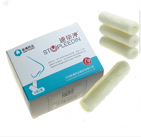 Stopleedin Nasal Sponge for Nosebleed Control, Chitosan Hemostatic Nasal Dressing with Rapid Bleeding Control, Sterile, Individually Wrapped, 4 Pieces per Box in Kuwait