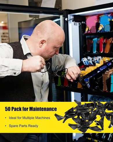 50 قطعة من آلة بيع الوجبات الخفيفة، دافعات لفائف المنتجات العالمية، ABS أسود 1/8 بوصة، آلة بيع لفائف حلزونية، دليل الشحن الأخدود in Kuwait