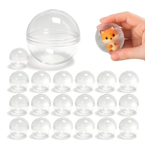 Capsule Vending Machine Bulk - 30 Pack of 1.1 Inch (28mm) Clear Empty Plastic Gumball Capsules for Prize, Party Favor, DIY Craft, Pinata & Easter Basket Stuffers in Saudi Arabia