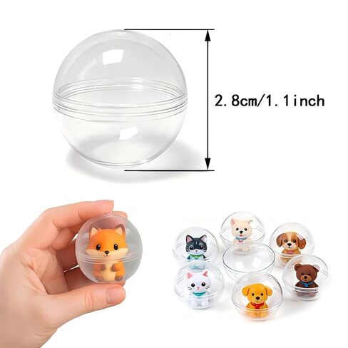 Capsule Vending Machine Bulk - 30 Pack of 1.1 Inch (28mm) Clear Empty Plastic Gumball Capsules for Prize, Party Favor, DIY Craft, Pinata & Easter Basket Stuffers in Saudi Arabia