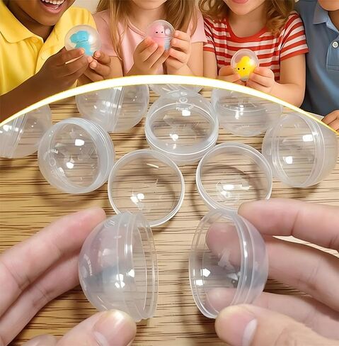 Capsule Vending Machine Bulk - 30 Pack of 1.1 Inch (28mm) Clear Empty Plastic Gumball Capsules for Prize, Party Favor, DIY Craft, Pinata & Easter Basket Stuffers in Saudi Arabia