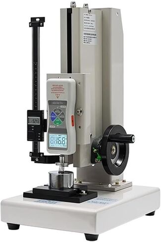 Digital Push Pull Test Stand, Wheel-Operated Manual Gauge, Stroke 200mm, USB Data Output, Units in N, Kgf, Lb for Lab Tension Tests in Kuwait