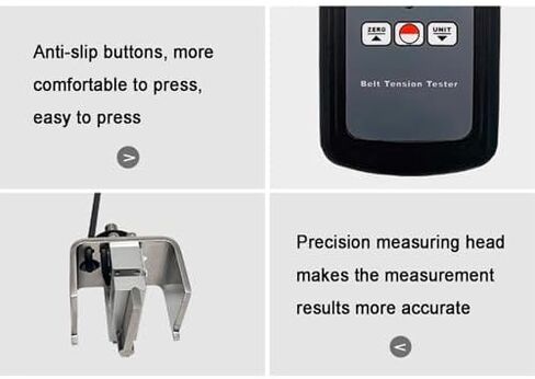 Digital Belt Tension Tester with Precision Measuring Head, 0-750N Range, 4 Unit Conversion for Accurate Automotive Belt Measurement in Saudi Arabia