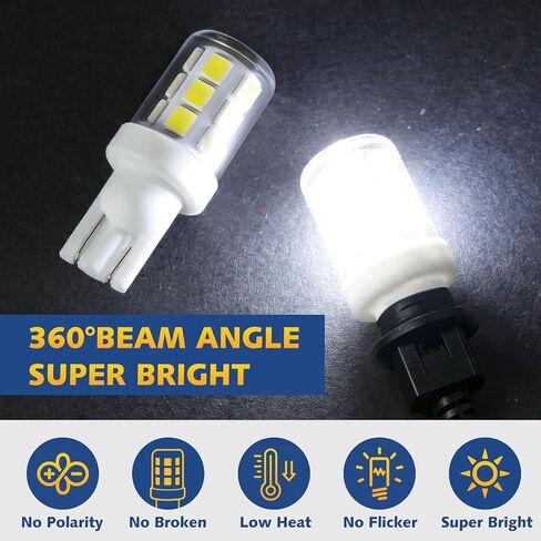 T10 إسفين قاعدة قارب ضوء LED لمبة 12-24V، 6000K الأبيض أضواء الملاحة البحرية استبدال لمرساة صارمة الداخلية جميع جولة Masthead مقطورة ضوء سطح السفينة، يناسب قوارب عائمة المراكب الشراعية كاياك (2PCS) in Saudi Arabia