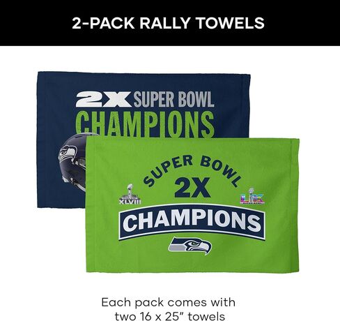 Northwest NFL Super Bowl 2026 Seattle Seahawks Champs Fan Towel 2-Pack, 16 x 25 in in Saudi Arabia