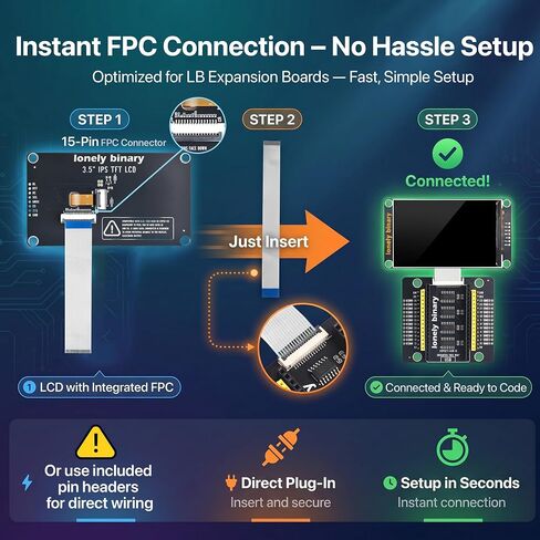 مجموعة عرض Lonely Binary مكونة من 6 قطع SPI TFT LCD مقاس 0.96 بوصة - 3.5 بوصة لوحدات MCU 3.3 فولت | 9 كابلات FPC غير ملحومة، ورؤوس الدبوس والعلبة؛ شاشات ملونة لـ ESP32 وRaspberry Pi Pico وSTM32؛ وشملت الدروس in Kuwait