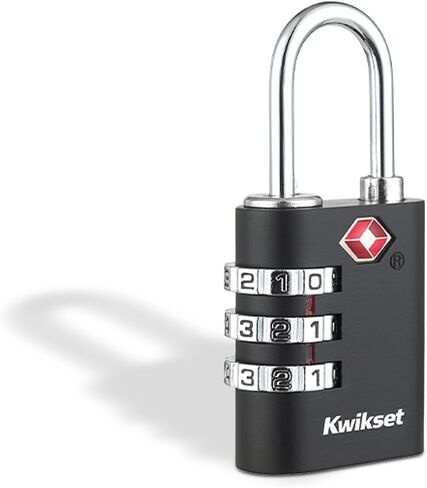Kwikset TSA Approved 3-Digit Combination Luggage Lock, Travel Suitcase and Bag Lock, Round Body, 1-3/16 in Body, 1 Pack, Pink in Kuwait