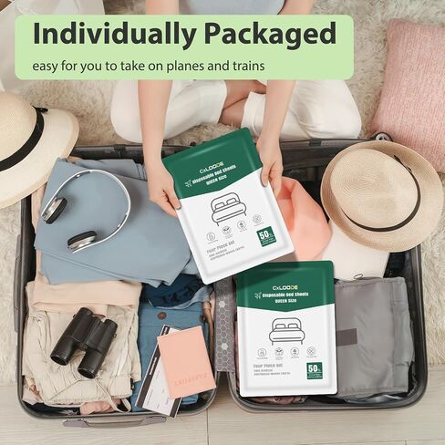 4 Pack Disposable Bed Sheets Queen, Disposable Travel Sheets for Travel with Quilt Cover and Pillowcase, Disposable Bedding Travel Bedding Disposable Sheets for Hotel Hospital in Kuwait