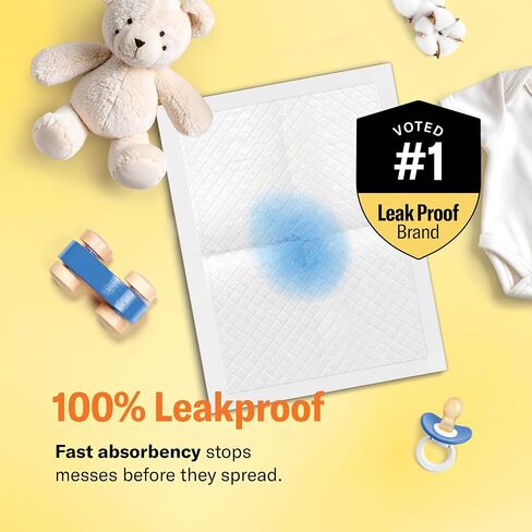 Chuckles® 5-Layer Disposable Changing Pads for Baby - 17x24 50ct Disposable Diaper Changing Pads, Changing Pad Liner, Baby Pee Pads, Diaper Pads, Hypoallergenic Changing Pads for Travel - Curera Brand in Kuwait