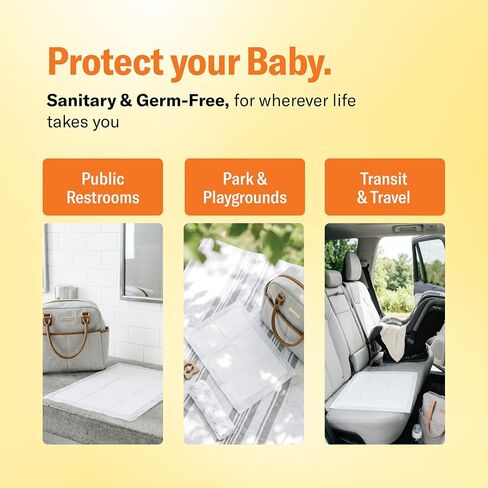 Chuckles® 5-Layer Disposable Changing Pads for Baby - 17x24 50ct Disposable Diaper Changing Pads, Changing Pad Liner, Baby Pee Pads, Diaper Pads, Hypoallergenic Changing Pads for Travel - Curera Brand in Kuwait