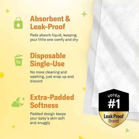 Chuckles® 5-Layer Disposable Changing Pads for Baby - 17x24 50ct Disposable Diaper Changing Pads, Changing Pad Liner, Baby Pee Pads, Diaper Pads, Hypoallergenic Changing Pads for Travel - Curera Brand in Kuwait