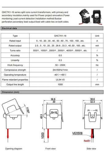 سبليت محول التيار Ct المشبك QNCTK1-10 5A 2.5mA 10A 10mA 20A 20mA 50A 25mA 100A 50mA 1 قطعة (QNCTK1-10 5A-5mA) in Kuwait