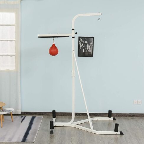 GOWE 2 in 1 Punching Bag Stand, Adjustable Height Heavy Bag Stand with Weighted Base and Speed Bag, Freestanding for Home Gym in Kuwait