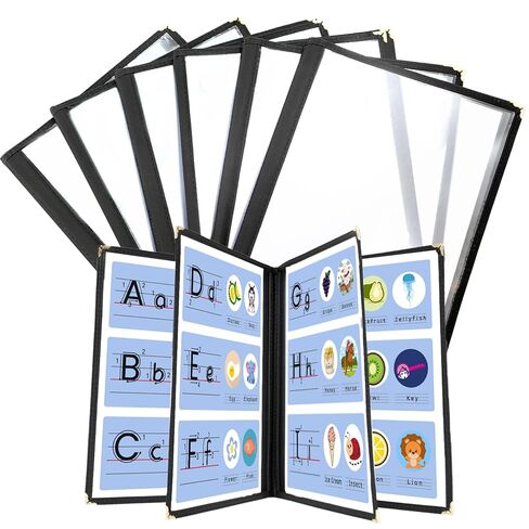 2 Pack Menu Covers 8.5 x 11 Inch, 3 Page Restaurant Menu Covers, Menu Book for Homeschool, Menu Holder in Kuwait