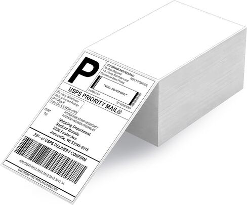 ملصقات حرارية مقاس 4 × 6 بوصات، 1000 ملصق قابل للطي، لاصق قوي، طباعة واضحة، متوافقة مع معظم الطابعات الحرارية المباشرة in Kuwait