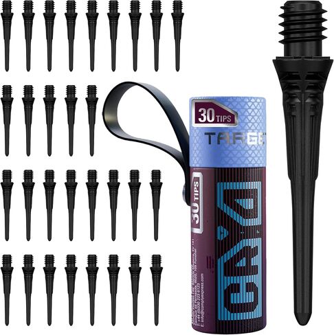Target Darts Cryo Soft Tip Point Multipack Set of 30 Tips, White/Black | Pack of Tips, Professional Dart Accessories, Plastic Spare Replacement Points, 2BA Thread in Kuwait