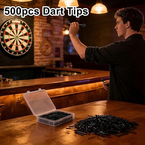 500 Pack 2BA Thread Soft Dart Tips, Plastic Dart Points Replacement, Premium Dart Accessories in Kuwait