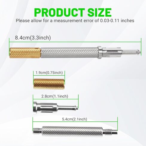 LEAPTREND Implant Tooth Locator Core Tool, Universal Dental Instrument (Golden) with Metal Housing & Lab Cap Assembly (6 Pk), 3 Tools in 1 for Overdenture Retention Male Caps Removal and Insertion in Kuwait