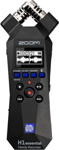 Zoom H1essential 32-Bit Float Handheld Recorder Bundle with 6-Ft USB-C Cable, 32GB microSDHC Card, and 10 AAA Batteries — Stereo X/Y USB Mic for Podcasting, Voice Over, Streaming, Music Demos in Kuwait