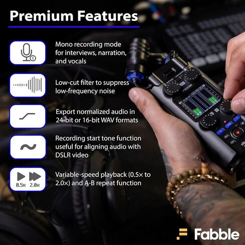 حزمة تسجيل Zoom H5 Studio المحمولة مع بطاقتي MicroSD بسعة 64 جيجابايت، وكابلات XLR بطول 10 أقدام، و4 بطاريات AA، ومقبض يد ثلاثي القوائم للطاولة - حزمة استوديو تسجيل الصوت الكاملة in Kuwait