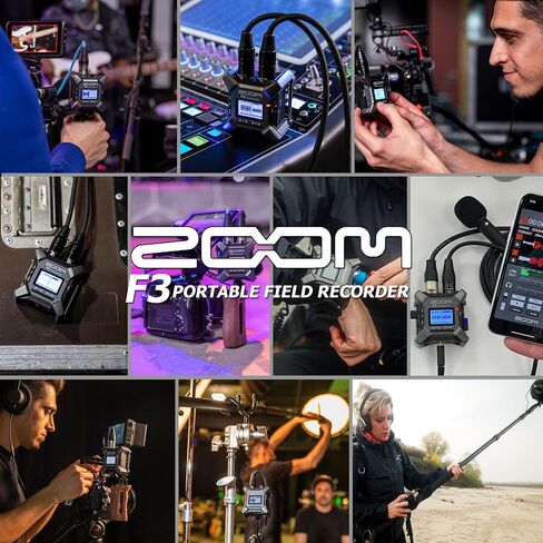 جهاز تسجيل ميداني محمول Zoom F3 مزود بمسارين + محول بلوتوث Zoom BTA-1 + بطاقة MicroSD سعة 32 جيجابايت + شاحن بطارية Xtreme Power Series 4AA/AAA in Kuwait