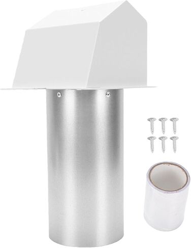 Pomya 4 Inch Dryer Vent Cover Outside | Carbon Steel Exterior Hood With Screen And Gravity Damper For Duct in Kuwait