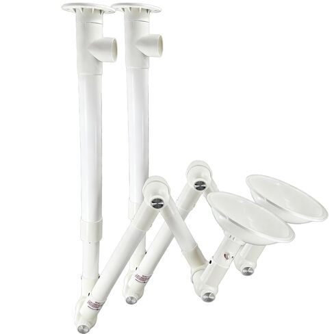 2-Pack Adjustable Flexible Fume Extraction Arm -3-Joint Universal Fume Extractor (90mm 110mm Compatible), Ceiling or Wall Mounted Suction Hood for Lab, Welding & Laser in Kuwait