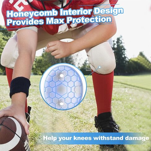16 Pcs Football Knee Pads for Youth, 4.7'' x 4'', Suitable For Varsity Training, Protect Elbows and Knees in Kuwait