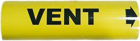 Industrial Pipe Markers (25-Pack), Safety Labels for Pipeline Identification, Supplied at 5.5 INCHES in Length (Yellow/Black, 8 INCHES) Vent + Arrow in Kuwait