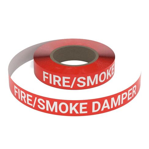 Fire/Smoke Damper (Red) SSINLINE Pipe Marking Roll - 1" x100' - Pipes 0.75" - 1.4" O.D. No Arrows in Kuwait