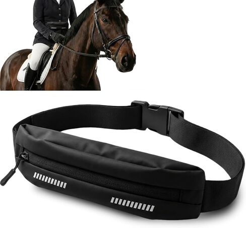 حزمة خصر Equestrian RideSafe - حقيبة حزام ركوب الخيل بسحاب مقاومة للماء لركوب الخيل - تخزين آمن للهاتف والأساسيات - مناسبة للجنسين - تناسب الهواتف الذكية حتى 7 بوصات in Kuwait
