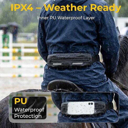 حزمة خصر Equestrian RideSafe - حقيبة حزام ركوب الخيل بسحاب مقاومة للماء لركوب الخيل - تخزين آمن للهاتف والأساسيات - مناسبة للجنسين - تناسب الهواتف الذكية حتى 7 بوصات in Kuwait