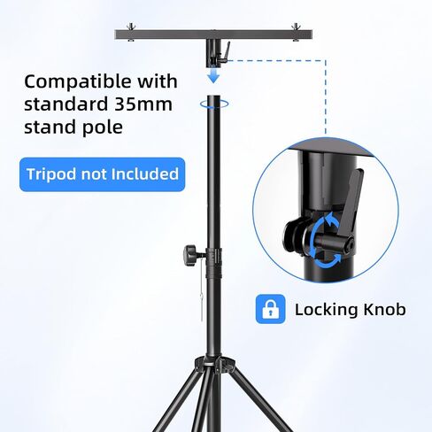 2 Pack DJ Light T-Bar Extension Cross Bar, 17.1 Inch DJ Lighting for Par Can Strobe Light, for Stages, Banquet, Party, Suitable for 35mm Diameter Pole (Stand Not Include) in Kuwait