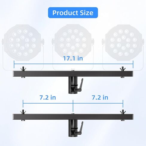 2 Pack DJ Light T-Bar Extension Cross Bar, 17.1 Inch DJ Lighting for Par Can Strobe Light, for Stages, Banquet, Party, Suitable for 35mm Diameter Pole (Stand Not Include) in Kuwait