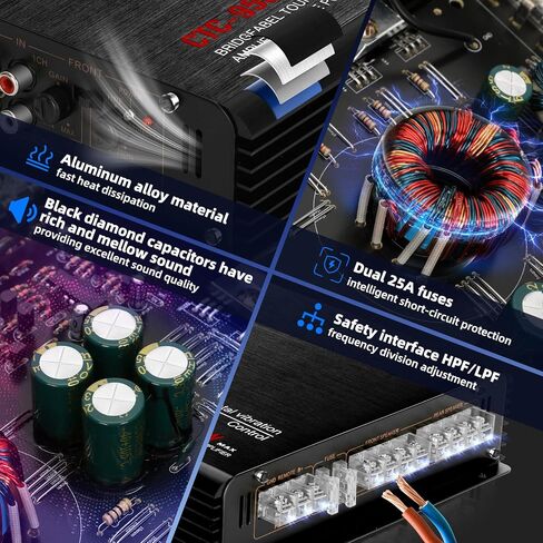 2026 Gorhope Car Amplifier,4-Channel High Power Car Amplifier,4-Channel AB Class Audio Amp,4x170W RMS 2 Ohm & Bridgeable to 2x340W, Low Distortion for Studio-Quality Sound in Your Car in Kuwait