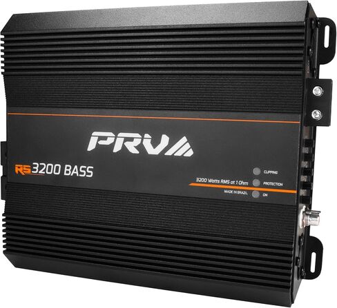 مضخم صوت PRV Audio 3200 واط أحادي الكتلة من الفئة D RS3200 BASS 1 أوم - 12 فولت 3 كيلو أمبير للسيارة، كروس مدمج - مرشحات تمرير دون سرعة الصوت والخسارة مع تعزيز جهير قابل للتعديل - تيفاني ممتاز RCAs in Kuwait